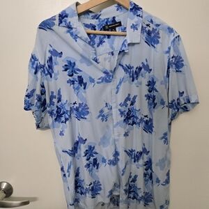 INC International Concepts Men's Blue Floral Shirt